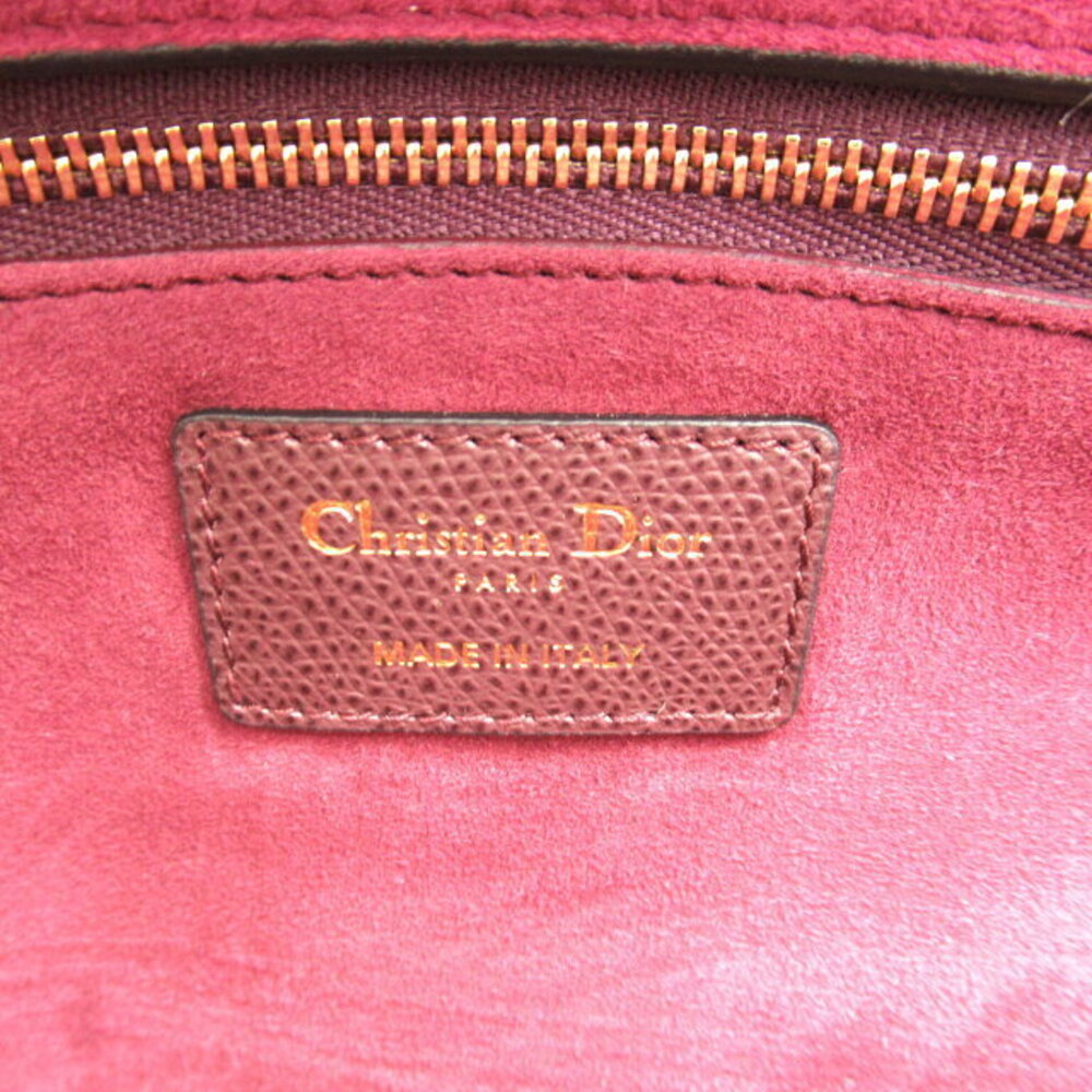 Dior Lady Dior Shoulder Bag Leather Bordeaux - Picture 8 of 10